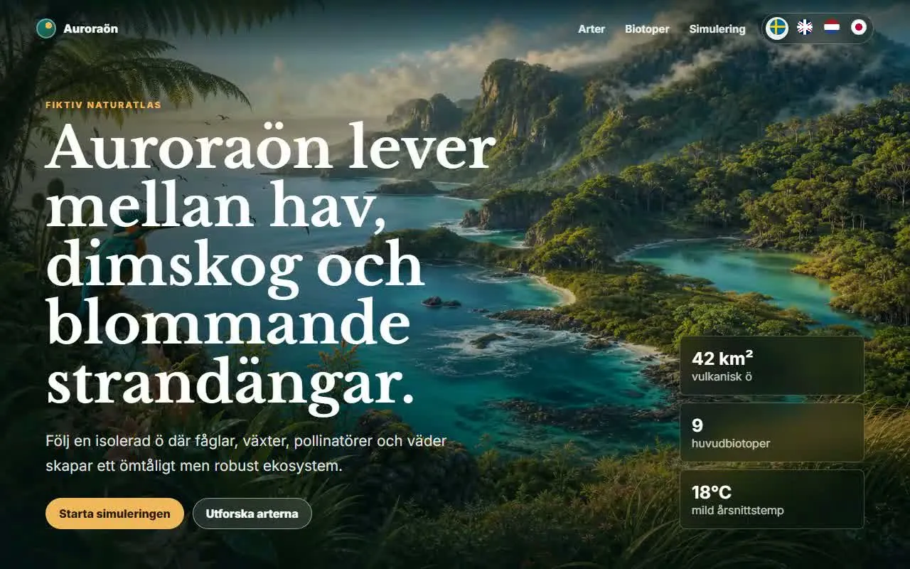 Auroraön's hero: a photorealistic AI-generated island with lagoons and cliffs