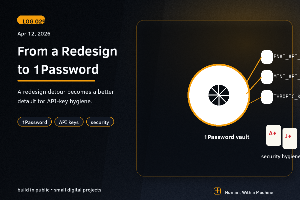 A 1Password-style vault door receiving API key paths, with Ace and Jack diamond cards nearby.